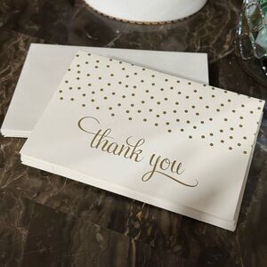 Elegant Gold Polka Dot Thank You Cards